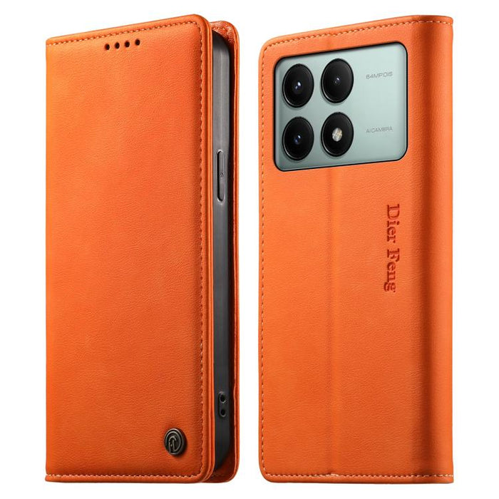 Funda para teléfono Dierfeng de cuero vegano con cierre magnético y protección RFID., For Redmi 14C 4G / 14R / A4 5G, For Redmi Note 14 Pro 4G, For Redmi Note 14 4G 163.25mm, For Redmi Note 14 Pro 5G / Note 14 Pro+ 5G, For Redmi K70 Ultra              ...