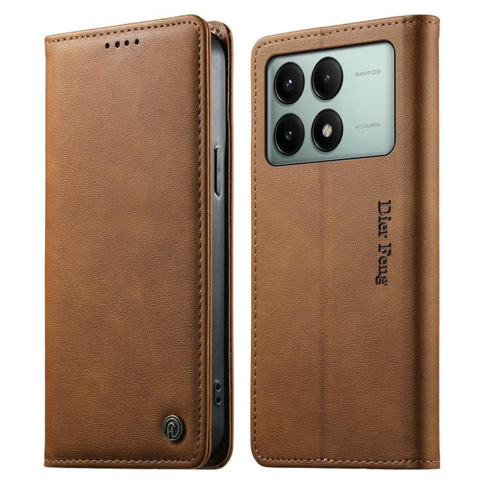 Funda para teléfono Dierfeng de cuero vegano con cierre magnético y protección RFID., For Redmi 14C 4G / 14R / A4 5G, For Redmi Note 14 Pro 4G, For Redmi Note 14 4G 163.25mm, For Redmi Note 14 Pro 5G / Note 14 Pro+ 5G, For Redmi K70 Ultra              ...