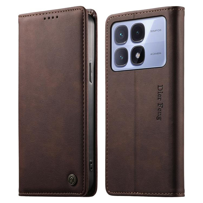 Funda para teléfono Dierfeng de cuero vegano con cierre magnético y protección RFID., For Redmi 14C 4G / 14R / A4 5G, For Redmi Note 14 Pro 4G, For Redmi Note 14 4G 163.25mm, For Redmi Note 14 Pro 5G / Note 14 Pro+ 5G, For Redmi K70 Ultra              ...