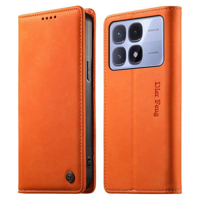 Funda para teléfono Dierfeng de cuero vegano con cierre magnético y protección RFID., For Redmi 14C 4G / 14R / A4 5G, For Redmi Note 14 Pro 4G, For Redmi Note 14 4G 163.25mm, For Redmi Note 14 Pro 5G / Note 14 Pro+ 5G, For Redmi K70 Ultra              ...