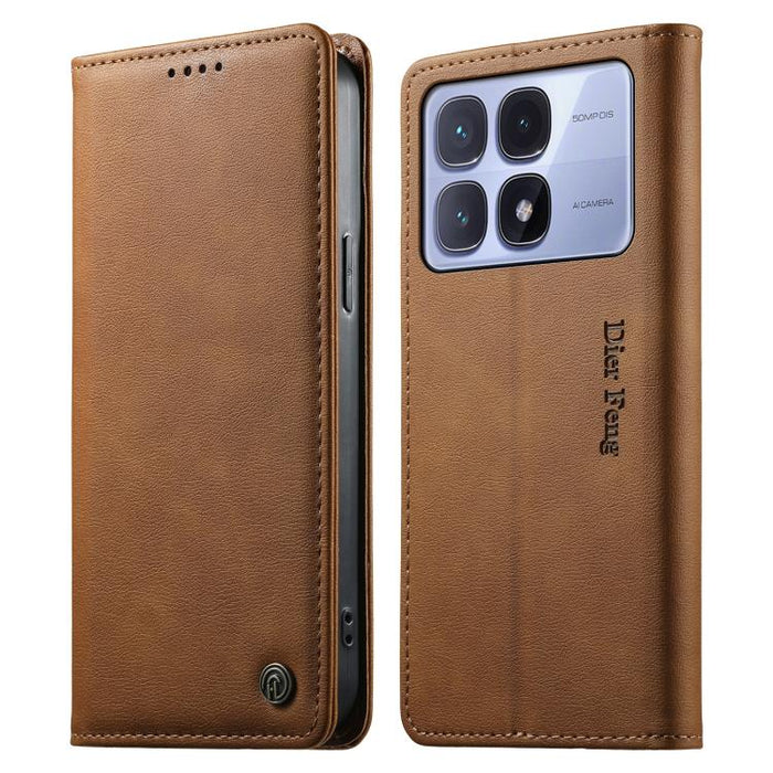 Funda para teléfono Dierfeng de cuero vegano con cierre magnético y protección RFID., For Redmi 14C 4G / 14R / A4 5G, For Redmi Note 14 Pro 4G, For Redmi Note 14 4G 163.25mm, For Redmi Note 14 Pro 5G / Note 14 Pro+ 5G, For Redmi K70 Ultra              ...