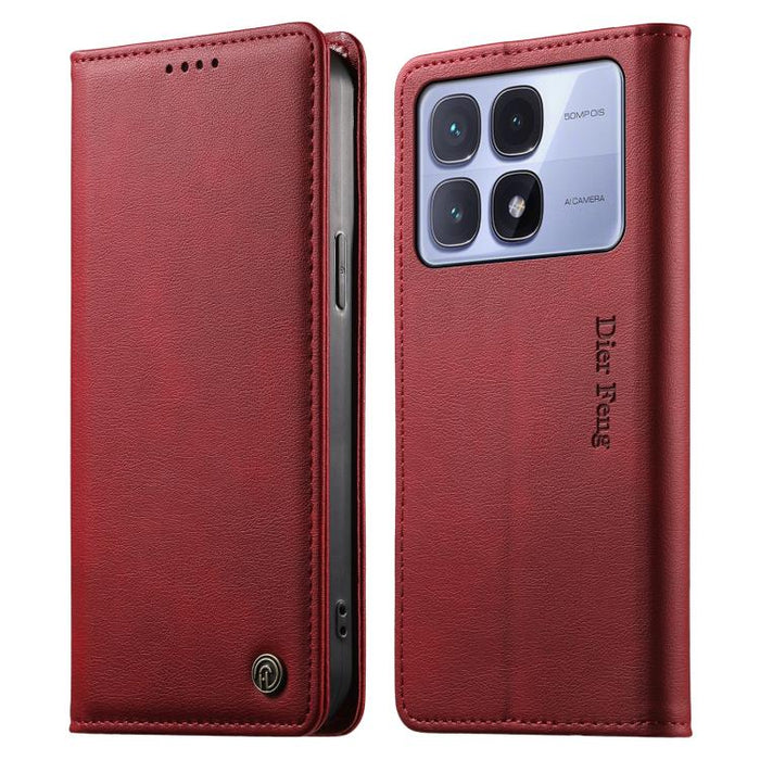 Funda para teléfono Dierfeng de cuero vegano con cierre magnético y protección RFID., For Redmi 14C 4G / 14R / A4 5G, For Redmi Note 14 Pro 4G, For Redmi Note 14 4G 163.25mm, For Redmi Note 14 Pro 5G / Note 14 Pro+ 5G, For Redmi K70 Ultra              ...