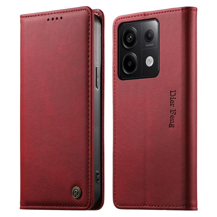 Funda para teléfono Dierfeng de cuero vegano con cierre magnético y protección RFID., For Redmi 14C 4G / 14R / A4 5G, For Redmi Note 14 Pro 4G, For Redmi Note 14 4G 163.25mm, For Redmi Note 14 Pro 5G / Note 14 Pro+ 5G, For Redmi K70 Ultra              ...