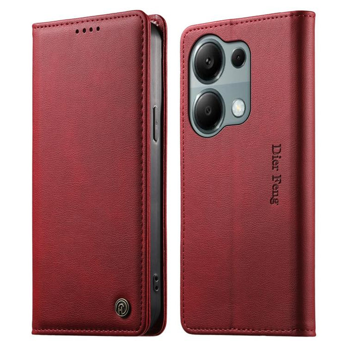 Funda para teléfono Dierfeng de cuero vegano con cierre magnético y protección RFID., For Redmi 14C 4G / 14R / A4 5G, For Redmi Note 14 Pro 4G, For Redmi Note 14 4G 163.25mm, For Redmi Note 14 Pro 5G / Note 14 Pro+ 5G, For Redmi K70 Ultra              ...