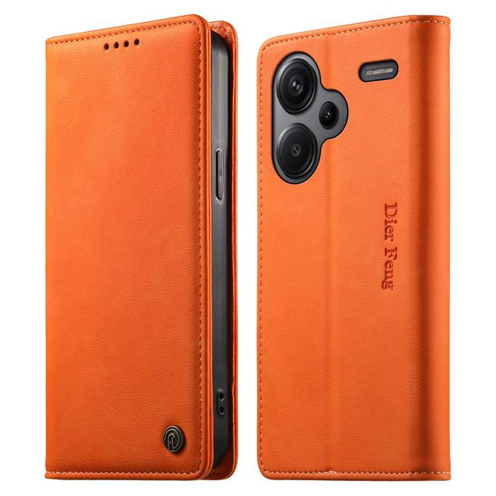 Funda para teléfono Dierfeng de cuero vegano con cierre magnético y protección RFID., For Redmi 14C 4G / 14R / A4 5G, For Redmi Note 14 Pro 4G, For Redmi Note 14 4G 163.25mm, For Redmi Note 14 Pro 5G / Note 14 Pro+ 5G, For Redmi K70 Ultra              ...