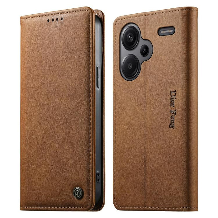 Funda para teléfono Dierfeng de cuero vegano con cierre magnético y protección RFID., For Redmi 14C 4G / 14R / A4 5G, For Redmi Note 14 Pro 4G, For Redmi Note 14 4G 163.25mm, For Redmi Note 14 Pro 5G / Note 14 Pro+ 5G, For Redmi K70 Ultra              ...