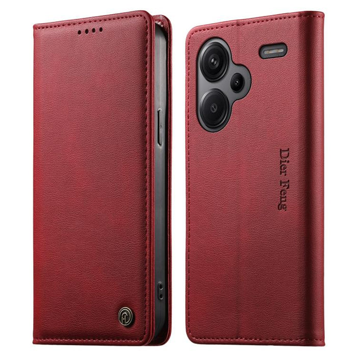 Funda para teléfono Dierfeng de cuero vegano con cierre magnético y protección RFID., For Redmi 14C 4G / 14R / A4 5G, For Redmi Note 14 Pro 4G, For Redmi Note 14 4G 163.25mm, For Redmi Note 14 Pro 5G / Note 14 Pro+ 5G, For Redmi K70 Ultra              ...