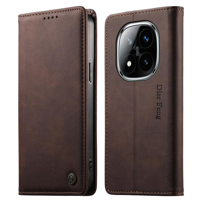 Funda para teléfono Dierfeng de cuero vegano con cierre magnético y protección RFID., For Redmi 14C 4G / 14R / A4 5G, For Redmi Note 14 Pro 4G, For Redmi Note 14 4G 163.25mm, For Redmi Note 14 Pro 5G / Note 14 Pro+ 5G, For Redmi K70 Ultra              ...