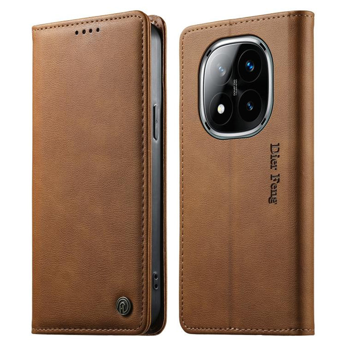 Funda para teléfono Dierfeng de cuero vegano con cierre magnético y protección RFID., For Redmi 14C 4G / 14R / A4 5G, For Redmi Note 14 Pro 4G, For Redmi Note 14 4G 163.25mm, For Redmi Note 14 Pro 5G / Note 14 Pro+ 5G, For Redmi K70 Ultra              ...