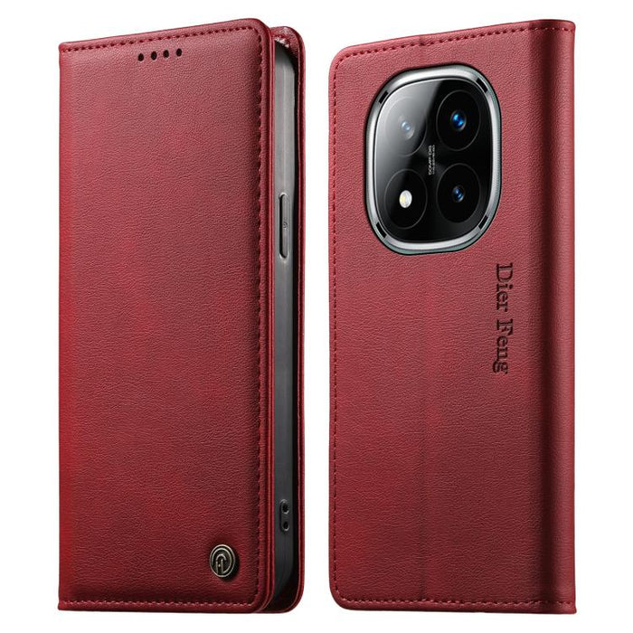 Funda para teléfono Dierfeng de cuero vegano con cierre magnético y protección RFID., For Redmi 14C 4G / 14R / A4 5G, For Redmi Note 14 Pro 4G, For Redmi Note 14 4G 163.25mm, For Redmi Note 14 Pro 5G / Note 14 Pro+ 5G, For Redmi K70 Ultra              ...
