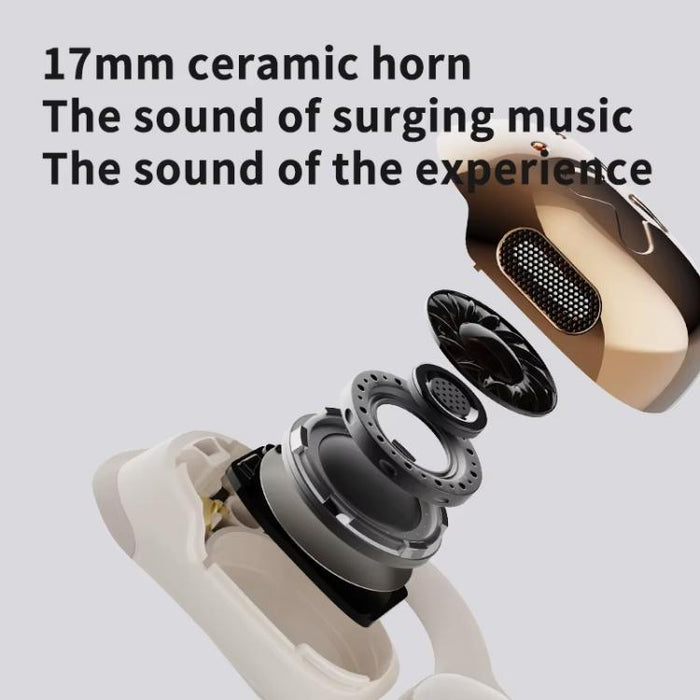 Auriculares inalámbricos Bluetooth D MOOSTER D55 Pro OWS con cancelación de ruido ENC, montados en la oreja.