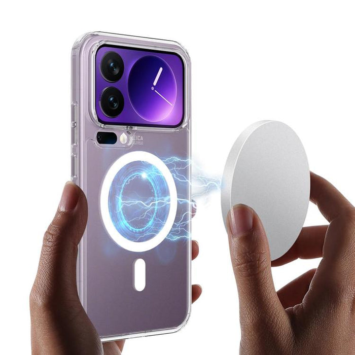 Funda de TPU de acrílico transparente con imán MagSafe y orificio grande para cámara, For Xiaomi 17 Pro Max, For Xiaomi 17 Pro, For Xiaomi 17, For Xiaomi 15T Pro 5G, For Xiaomi 15T 5G