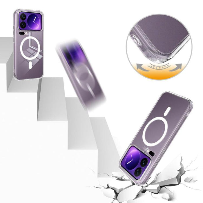 Funda de TPU de acrílico transparente con imán MagSafe y orificio grande para cámara, For Xiaomi 17 Pro Max, For Xiaomi 17 Pro, For Xiaomi 17, For Xiaomi 15T Pro 5G, For Xiaomi 15T 5G