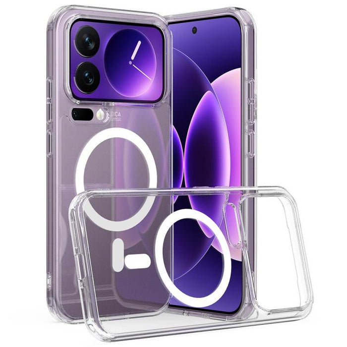 Funda de TPU de acrílico transparente con imán MagSafe y orificio grande para cámara, For Xiaomi 17 Pro Max, For Xiaomi 17 Pro, For Xiaomi 17, For Xiaomi 15T Pro 5G, For Xiaomi 15T 5G