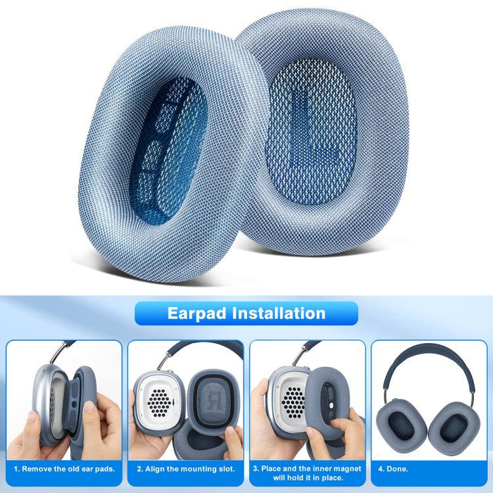 XDcase 1 par de almohadillas magnéticas de esponja de repuesto para auriculares, fabricadas en tela de malla, For AirPods Max 2