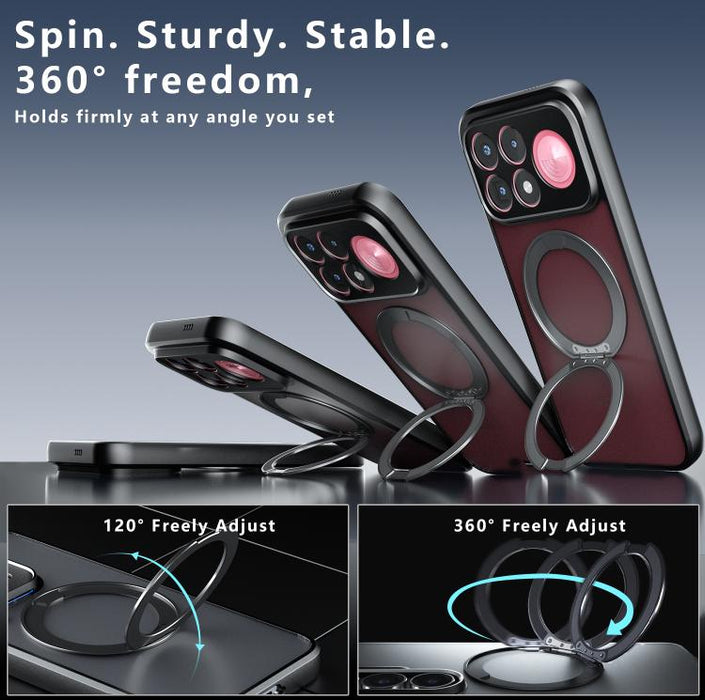 Funda para teléfono híbrida de PC TPU con soporte magnético Armor, For Redmi Turbo 5 Max / Poco X8 Pro Max, For Redmi Note 15 Pro+ 5G Global