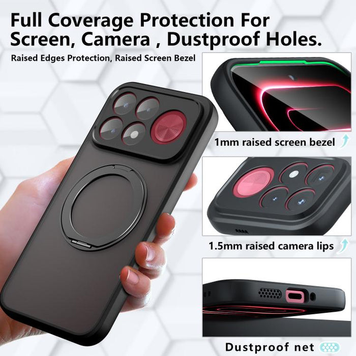 Funda para teléfono híbrida de PC TPU con soporte magnético Armor, For Redmi Turbo 5 Max / Poco X8 Pro Max, For Redmi Note 15 Pro+ 5G Global