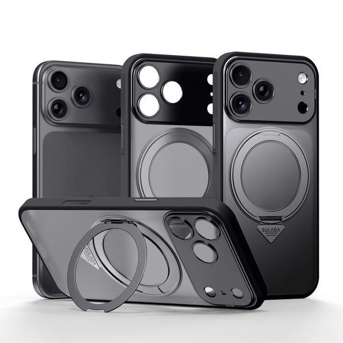 SULADA se transforma en una funda para teléfono 17 Pro semitransparente mate con soporte magnético giratorio., For iPhone 17 Pro Max, For iPhone 17 Pro, For iPhone 16 Pro Max, For iPhone 16 Pro