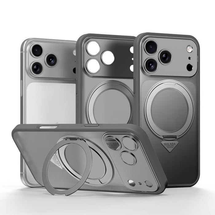 SULADA se transforma en una funda para teléfono 17 Pro semitransparente mate con soporte magnético giratorio., For iPhone 17 Pro Max, For iPhone 17 Pro, For iPhone 16 Pro Max, For iPhone 16 Pro