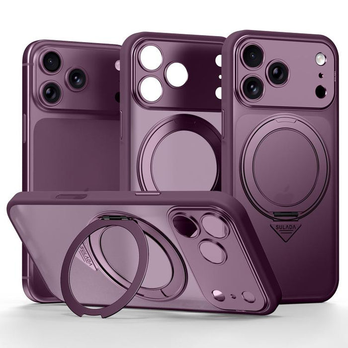 SULADA se transforma en una funda para teléfono 17 Pro semitransparente mate con soporte magnético giratorio., For iPhone 17 Pro Max, For iPhone 17 Pro, For iPhone 16 Pro Max, For iPhone 16 Pro