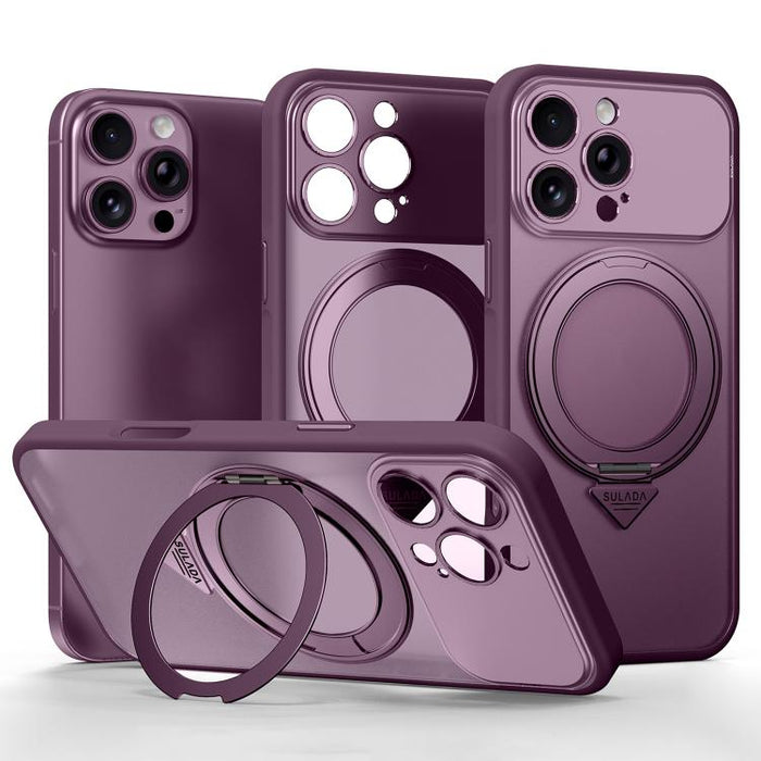 SULADA se transforma en una funda para teléfono 17 Pro semitransparente mate con soporte magnético giratorio., For iPhone 17 Pro Max, For iPhone 17 Pro, For iPhone 16 Pro Max, For iPhone 16 Pro