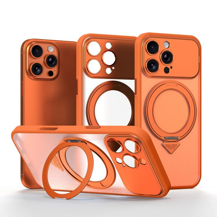 SULADA se transforma en una funda para teléfono 17 Pro semitransparente mate con soporte magnético giratorio., For iPhone 17 Pro Max, For iPhone 17 Pro, For iPhone 16 Pro Max, For iPhone 16 Pro