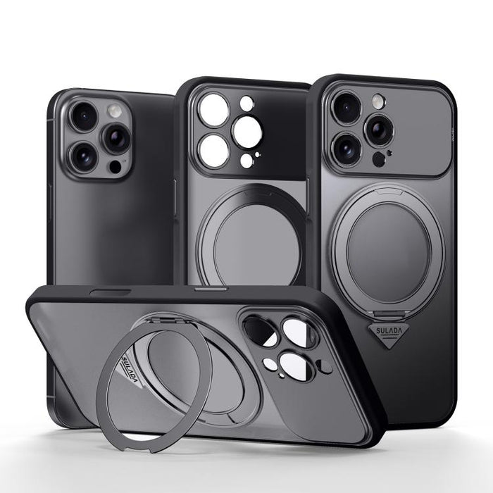 SULADA se transforma en una funda para teléfono 17 Pro semitransparente mate con soporte magnético giratorio., For iPhone 17 Pro Max, For iPhone 17 Pro, For iPhone 16 Pro Max, For iPhone 16 Pro