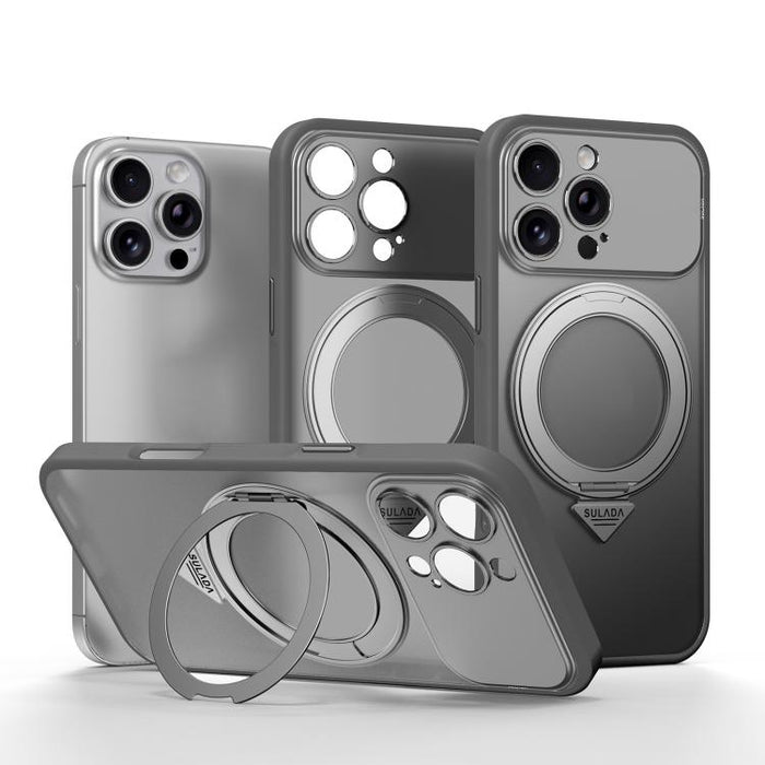 SULADA se transforma en una funda para teléfono 17 Pro semitransparente mate con soporte magnético giratorio., For iPhone 17 Pro Max, For iPhone 17 Pro, For iPhone 16 Pro Max, For iPhone 16 Pro
