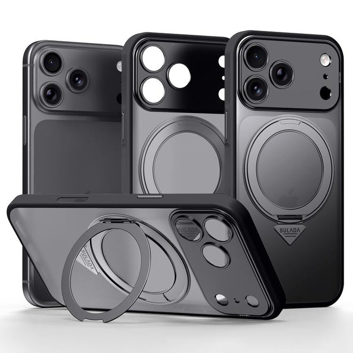 SULADA se transforma en una funda para teléfono 17 Pro semitransparente mate con soporte magnético giratorio., For iPhone 17 Pro Max, For iPhone 17 Pro, For iPhone 16 Pro Max, For iPhone 16 Pro