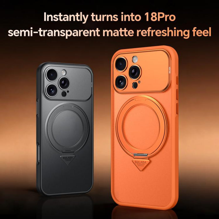 SULADA se transforma en una funda para teléfono 17 Pro semitransparente mate con soporte magnético giratorio., For iPhone 17 Pro Max, For iPhone 17 Pro, For iPhone 16 Pro Max, For iPhone 16 Pro