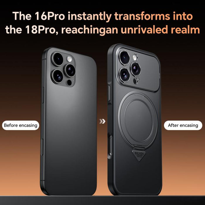 SULADA se transforma en una funda para teléfono 17 Pro semitransparente mate con soporte magnético giratorio., For iPhone 17 Pro Max, For iPhone 17 Pro, For iPhone 16 Pro Max, For iPhone 16 Pro