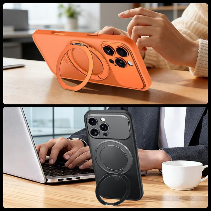 SULADA se transforma en una funda para teléfono 17 Pro semitransparente mate con soporte magnético giratorio., For iPhone 17 Pro Max, For iPhone 17 Pro, For iPhone 16 Pro Max, For iPhone 16 Pro