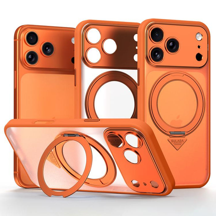 SULADA se transforma en una funda para teléfono 17 Pro semitransparente mate con soporte magnético giratorio., For iPhone 17 Pro Max, For iPhone 17 Pro, For iPhone 16 Pro Max, For iPhone 16 Pro