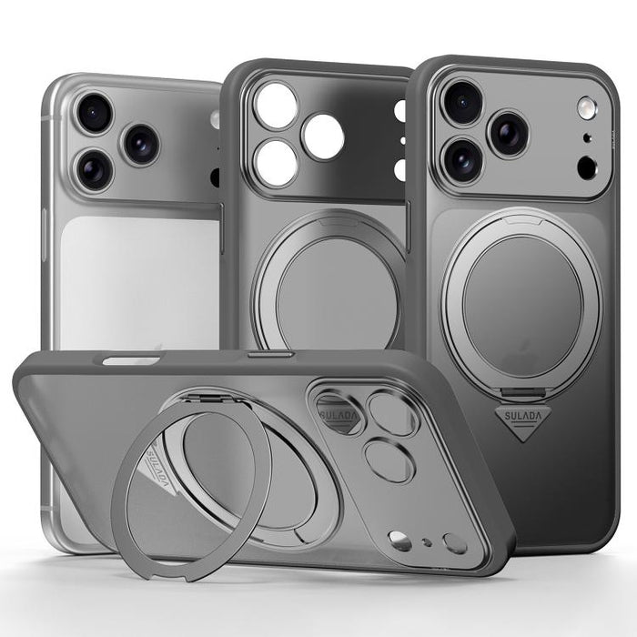 SULADA se transforma en una funda para teléfono 17 Pro semitransparente mate con soporte magnético giratorio., For iPhone 17 Pro Max, For iPhone 17 Pro, For iPhone 16 Pro Max, For iPhone 16 Pro