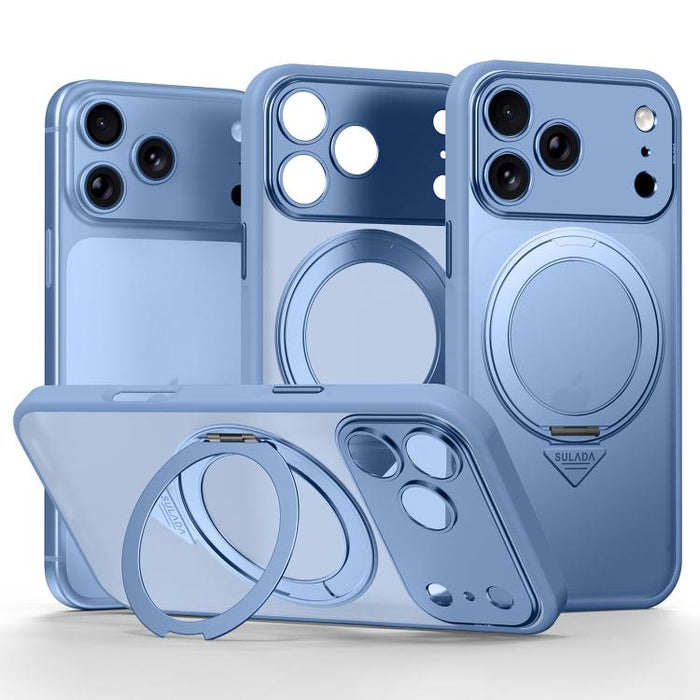SULADA se transforma en una funda para teléfono 17 Pro semitransparente mate con soporte magnético giratorio., For iPhone 17 Pro Max, For iPhone 17 Pro, For iPhone 16 Pro Max, For iPhone 16 Pro