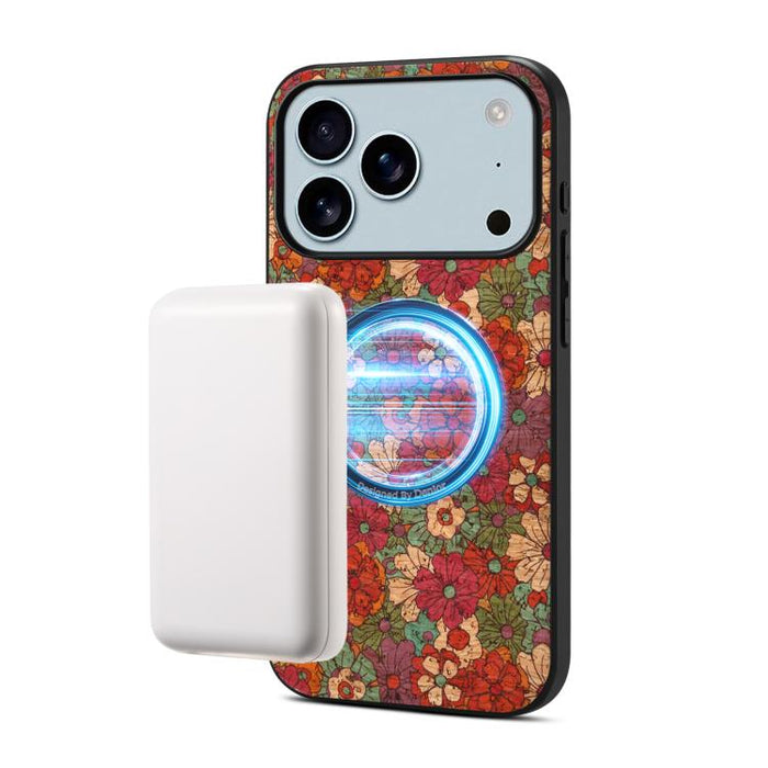 Funda magnética para teléfono Denior A07 de la serie Lenguaje de las Flores, de piel vegana, For iPhone 17 Pro Max, For iPhone 17 Pro, For iPhone 17, For iPhone Air