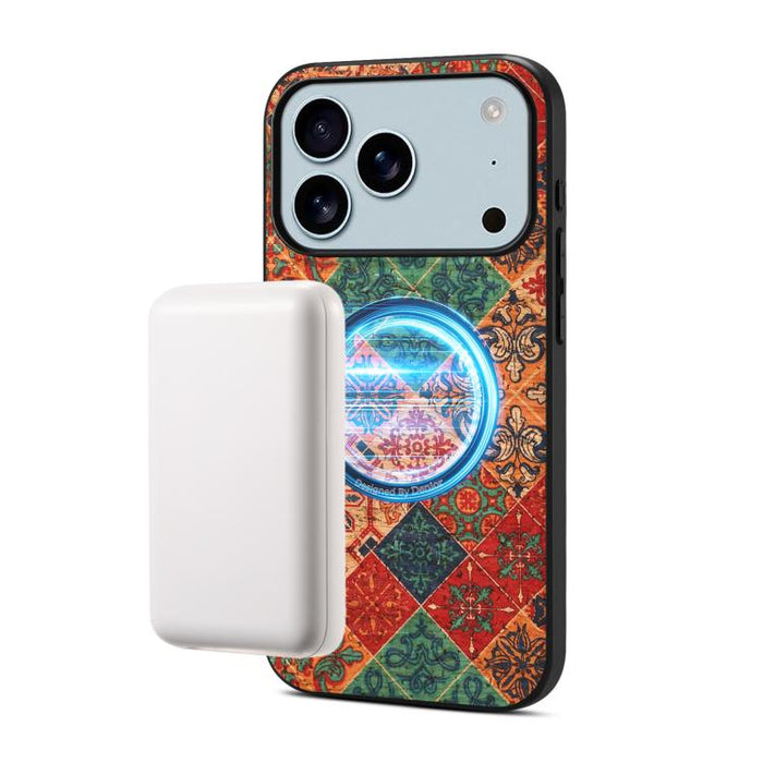 Funda magnética para teléfono Denior A07 de la serie Lenguaje de las Flores, de piel vegana, For iPhone 17 Pro Max, For iPhone 17 Pro, For iPhone 17, For iPhone Air