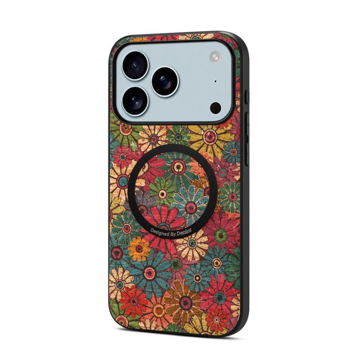 Funda magnética para teléfono Denior A07 de la serie Lenguaje de las Flores, de piel vegana, For iPhone 17 Pro Max, For iPhone 17 Pro, For iPhone 17, For iPhone Air