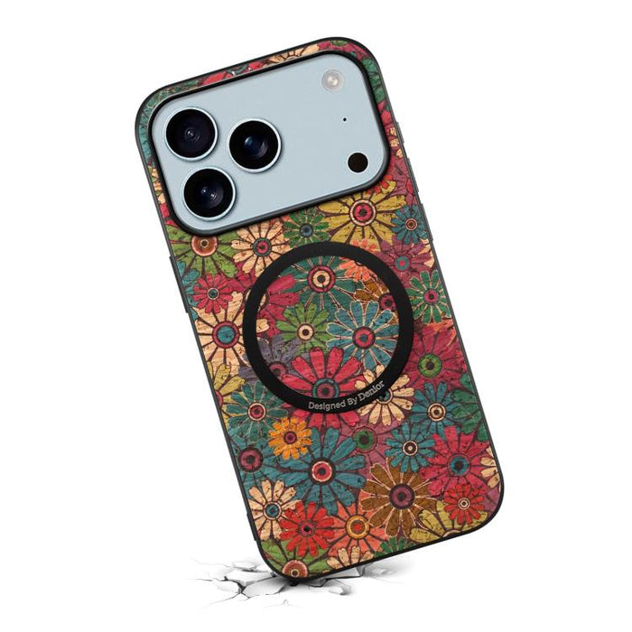 Funda magnética para teléfono Denior A07 de la serie Lenguaje de las Flores, de piel vegana, For iPhone 17 Pro Max, For iPhone 17 Pro, For iPhone 17, For iPhone Air