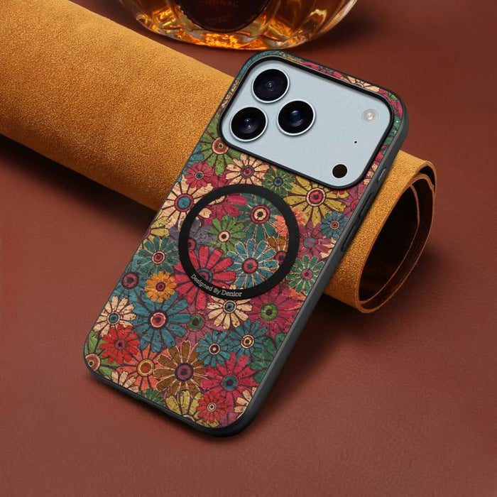 Funda magnética para teléfono Denior A07 de la serie Lenguaje de las Flores, de piel vegana, For iPhone 17 Pro Max, For iPhone 17 Pro, For iPhone 17, For iPhone Air