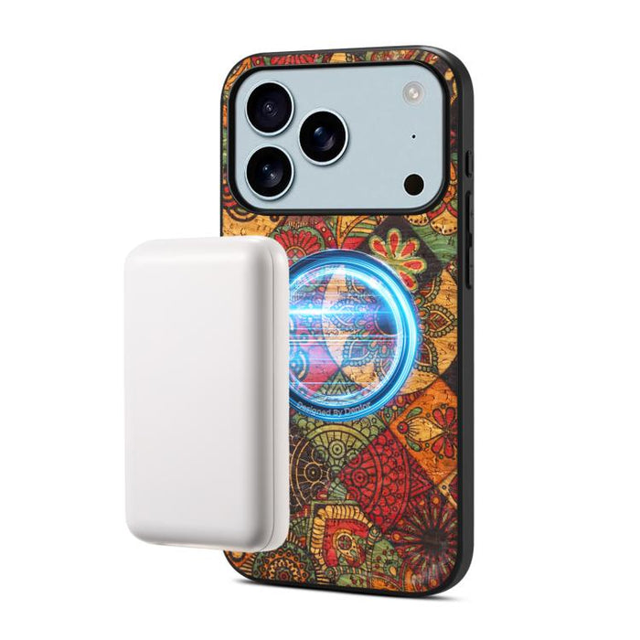 Funda magnética para teléfono Denior A07 de la serie Lenguaje de las Flores, de piel vegana, For iPhone 17 Pro Max, For iPhone 17 Pro, For iPhone 17, For iPhone Air