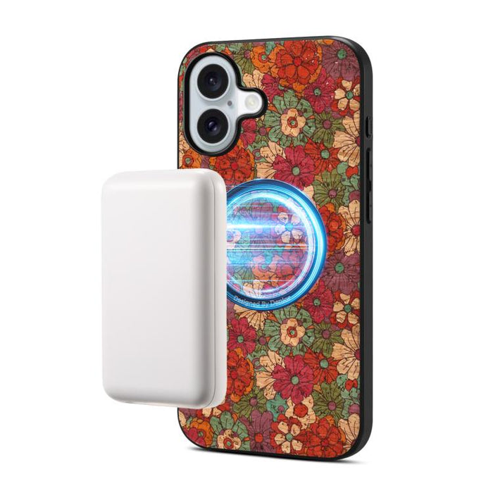 Funda magnética para teléfono Denior A07 de la serie Lenguaje de las Flores, de piel vegana, For iPhone 17 Pro Max, For iPhone 17 Pro, For iPhone 17, For iPhone Air