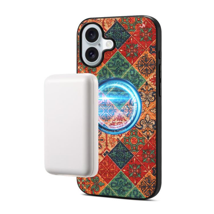 Funda magnética para teléfono Denior A07 de la serie Lenguaje de las Flores, de piel vegana, For iPhone 17 Pro Max, For iPhone 17 Pro, For iPhone 17, For iPhone Air