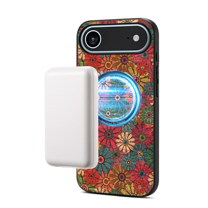 Funda magnética para teléfono Denior A07 de la serie Lenguaje de las Flores, de piel vegana, For iPhone 17 Pro Max, For iPhone 17 Pro, For iPhone 17, For iPhone Air