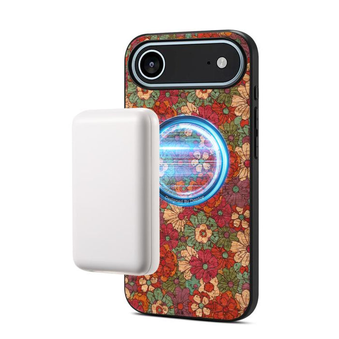 Funda magnética para teléfono Denior A07 de la serie Lenguaje de las Flores, de piel vegana, For iPhone 17 Pro Max, For iPhone 17 Pro, For iPhone 17, For iPhone Air