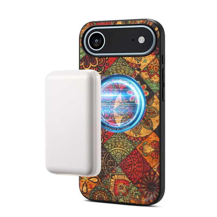 Funda magnética para teléfono Denior A07 de la serie Lenguaje de las Flores, de piel vegana, For iPhone 17 Pro Max, For iPhone 17 Pro, For iPhone 17, For iPhone Air