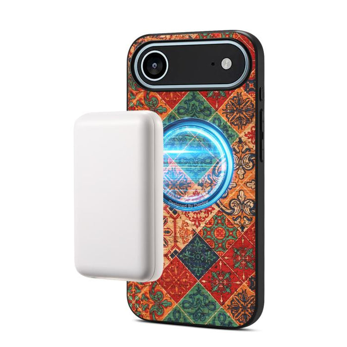 Funda magnética para teléfono Denior A07 de la serie Lenguaje de las Flores, de piel vegana, For iPhone 17 Pro Max, For iPhone 17 Pro, For iPhone 17, For iPhone Air