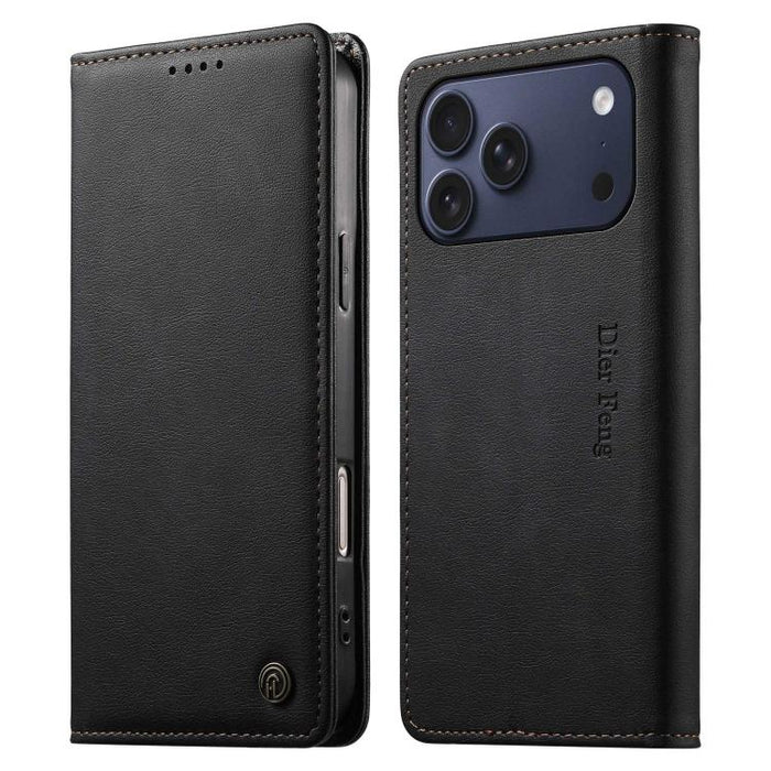 Funda para teléfono Dierfeng de cuero vegano con cierre magnético y protección RFID., For iPhone 17e / 16e, For iPhone 17 Pro Max, For iPhone 17 Pro, For iPhone 17, For iPhone Air, For iPhone 16 Pro Max, For iPhone 16 Pro, For iPhone 16 Plus           ...