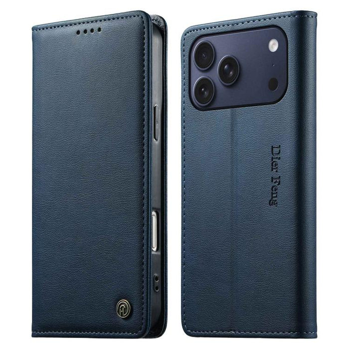 Funda para teléfono Dierfeng de cuero vegano con cierre magnético y protección RFID., For iPhone 17e / 16e, For iPhone 17 Pro Max, For iPhone 17 Pro, For iPhone 17, For iPhone Air, For iPhone 16 Pro Max, For iPhone 16 Pro, For iPhone 16 Plus           ...