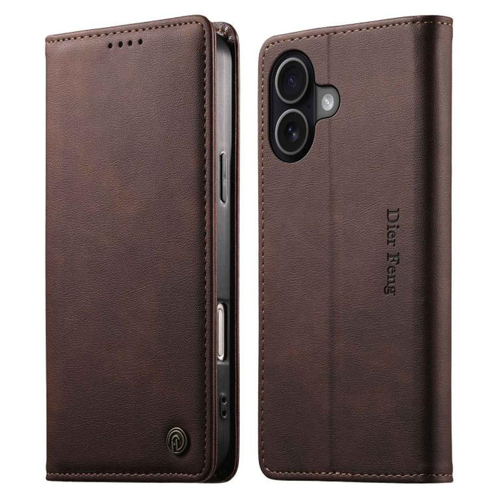 Funda para teléfono Dierfeng de cuero vegano con cierre magnético y protección RFID., For iPhone 17e / 16e, For iPhone 17 Pro Max, For iPhone 17 Pro, For iPhone 17, For iPhone Air, For iPhone 16 Pro Max, For iPhone 16 Pro, For iPhone 16 Plus           ...